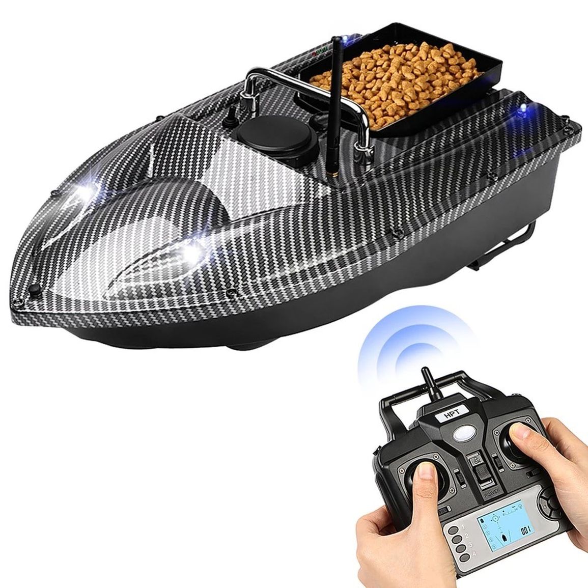 Bateau amorceur C118 avec navigation GPS - Noir