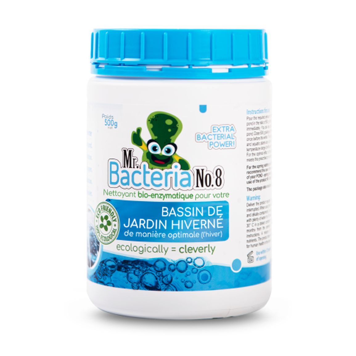 Nettoyant bio-enzymatique pour votre BASSIN DE JARDIN HIVERNÉ de manière optimale (l’hiver) 500g (Bactérie pour bassin)