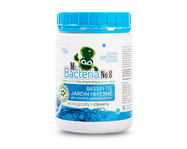 Nettoyant bio-enzymatique pour votre BASSIN DE JARDIN HIVERNÉ de manière optimale (l’hiver) 500g (Bactérie pour bassin)